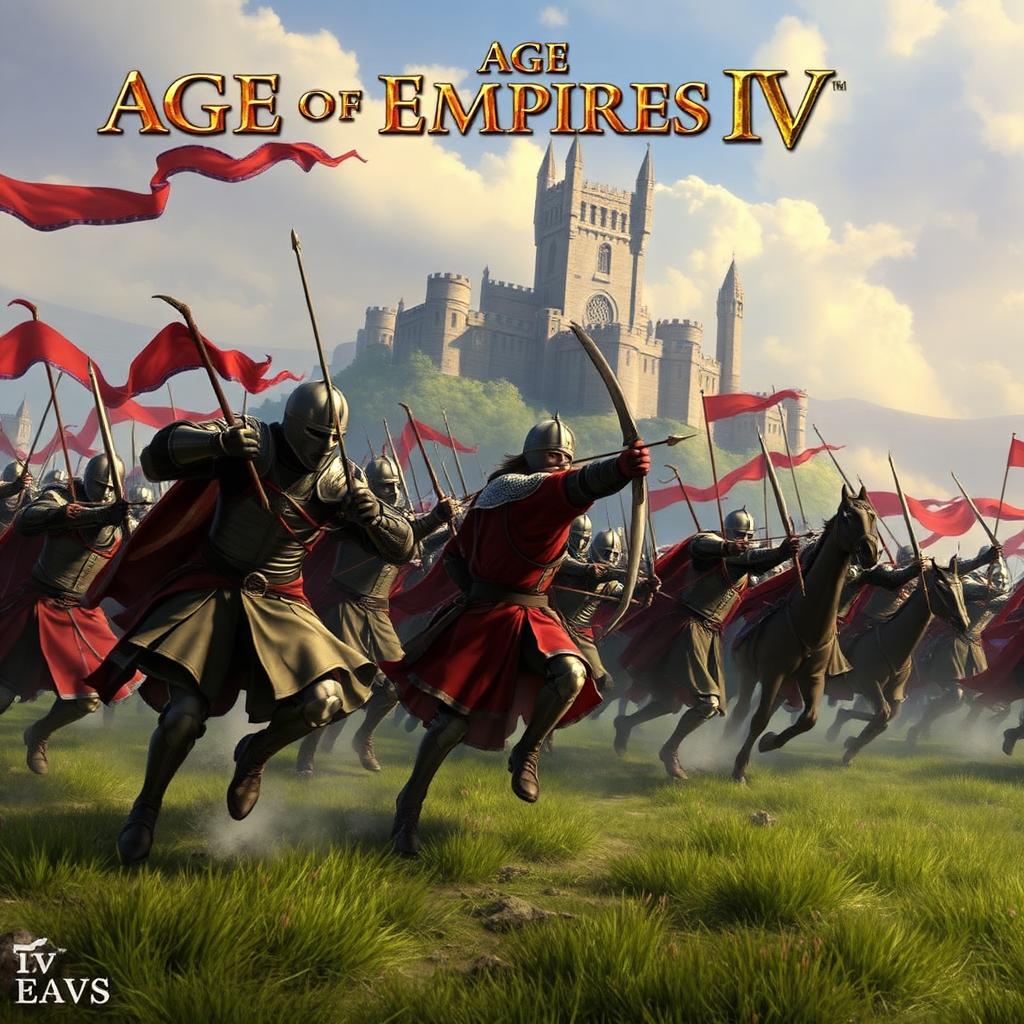 Age of Empires IV key art — knights charging with siege engines