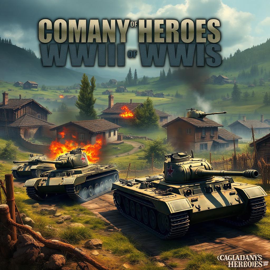 Company of Heroes 3 key art — WWII tanks and infantry in Italian village