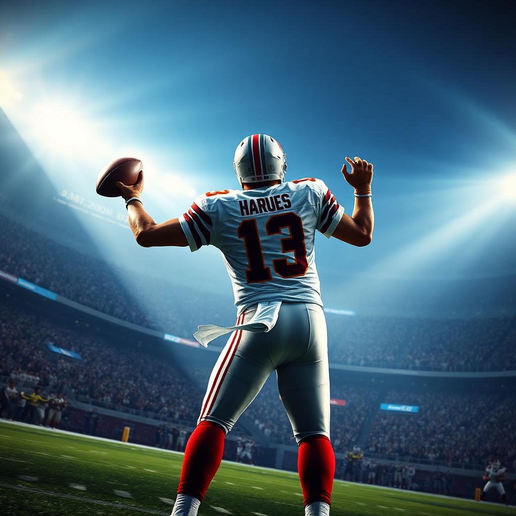 Madden NFL 25 key art — QB mid-throw in packed stadium