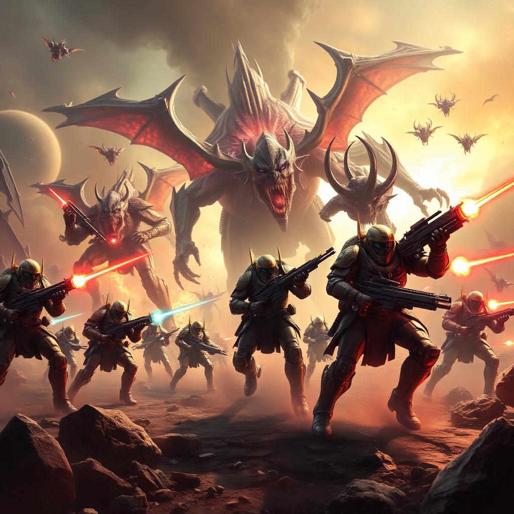 Stormgate key art — futuristic sci-fi RTS armies clashing with mechs